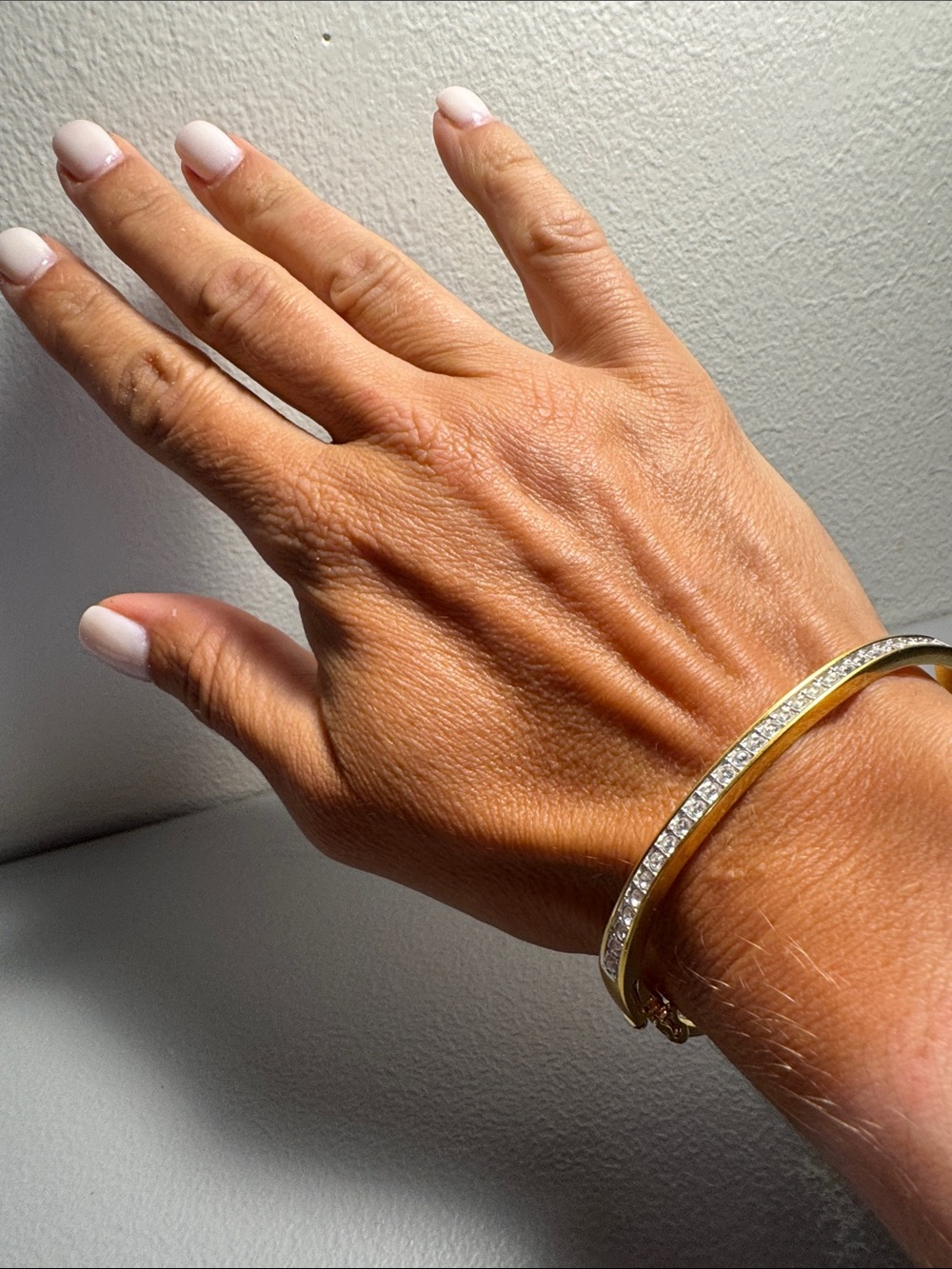 Swarovski Gold-Tone Crystal Pavé Bangle Bracelet